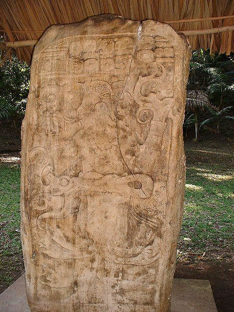 Ciebal - 9 snake sacraficial steleaLake Petexbatun sites - Aguateca - Ceibal - Dos Pilas - Punta de Chimino - Arroyo de Piedra  Photo Gallery - Maya Expeditions