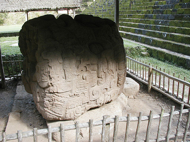 Quirigua. Guatemala,  Altar - by Les Mahoney- Maya Expeditions