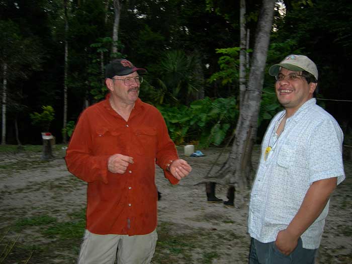 Archaeologist Enrique Salazar with Tom Schreiner - El Mirador - Maya Expedition