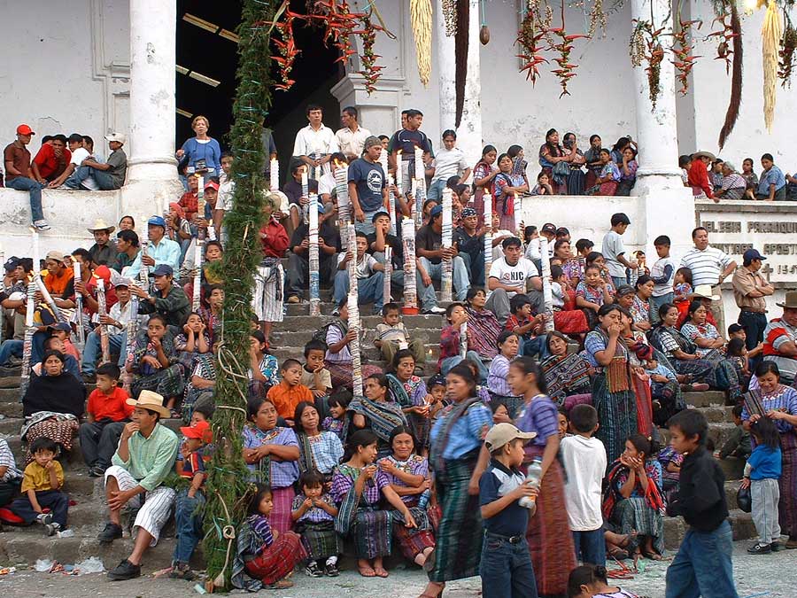 Church steps at Santiago Atitlan - Easter - Semana Santa - Ceremonies - Maya Expeditions