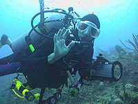 Scuba Diver at the end of the dive - photo by Pepe Scuba - Maya Expeditions