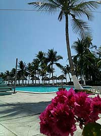Hotel Del Mar pool with ocean view on the Pacifi Coast of Guatemala