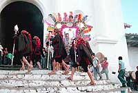 Cofradia procession entering Church of Santo Tomas - Chichicastenango - Maya Expeditions